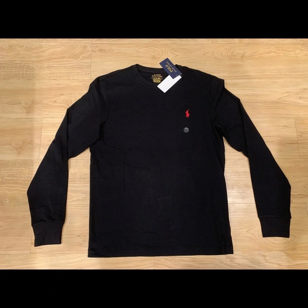 Polo Ralph Lauren Men's Custom Slim Fit Cotton Crewneck Tee T-shirt Black S-L - Picture 1 of 4